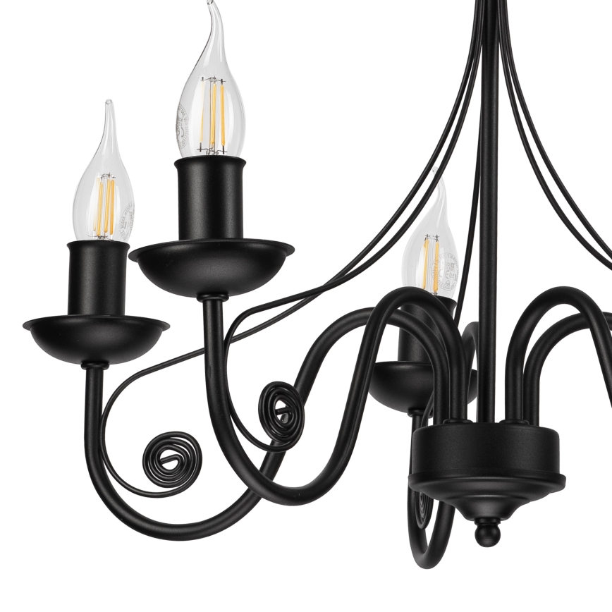 Люстра на ланцюгу DONATO 5xE14/40W/230V чорний