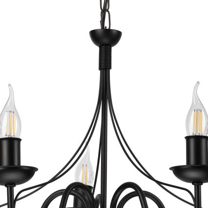 Люстра на ланцюгу DONATO 5xE14/40W/230V чорний