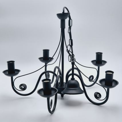 Люстра на ланцюгу DONATO 5xE14/40W/230V чорний