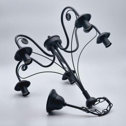 Люстра на ланцюгу DONATO 5xE14/40W/230V чорний