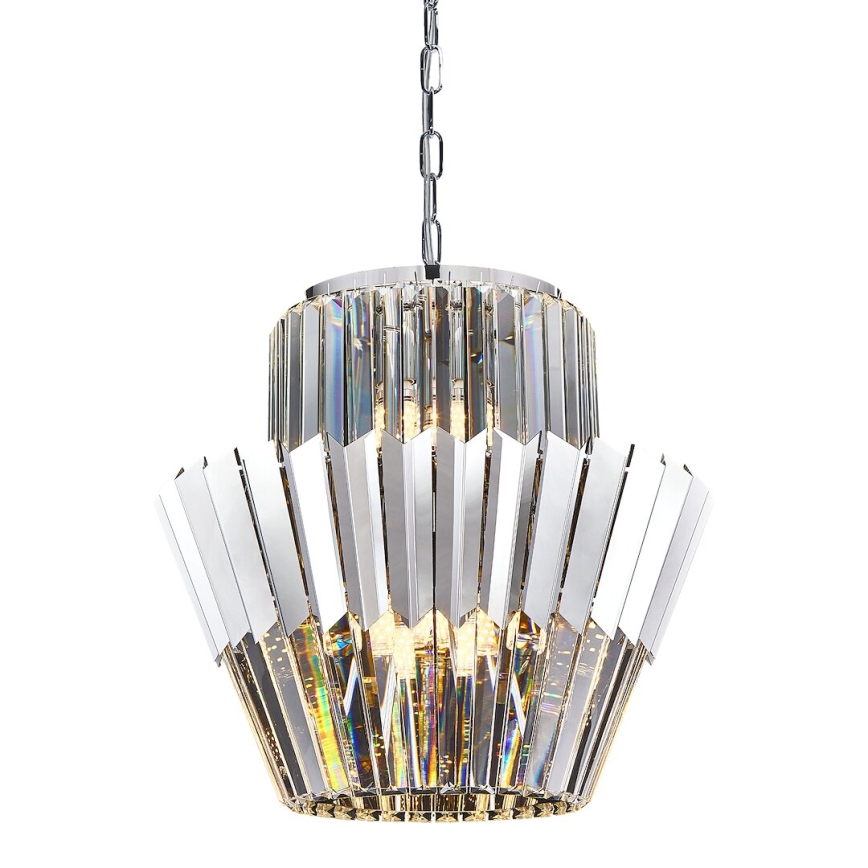 Люстра на ланцюгу DONNA 9xE14/40W/230V діаметр 45 см матовий хром
