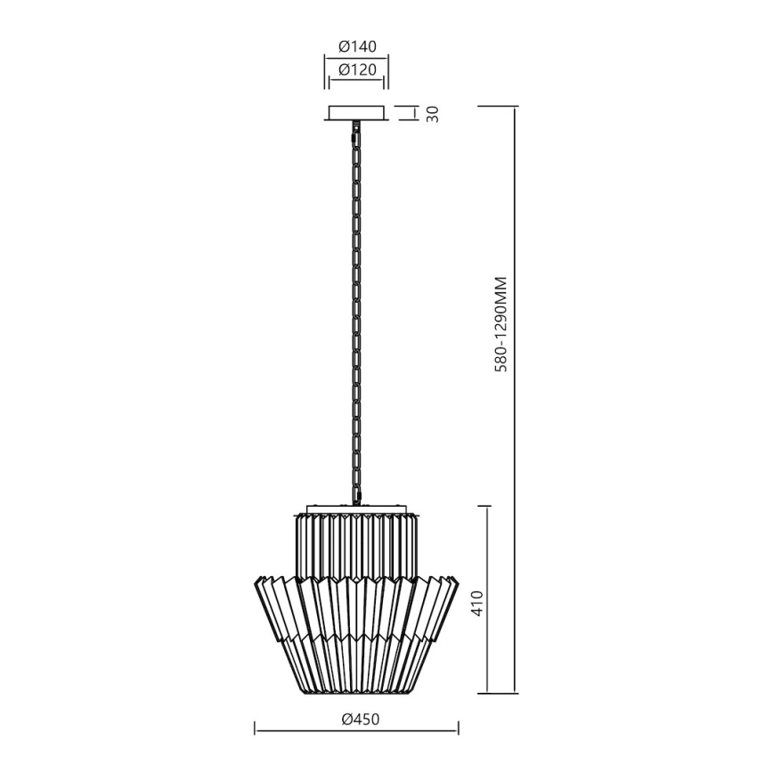 Люстра на ланцюгу DONNA 9xE14/40W/230V діаметр 45 см матовий хром