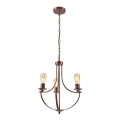 Люстра на ланцюгу GINA 3xE27/60W/230V коричневий