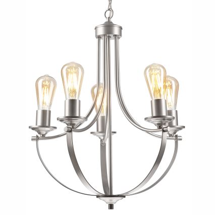 Люстра на ланцюгу GINA 5xE27/60W/230V матовий хром