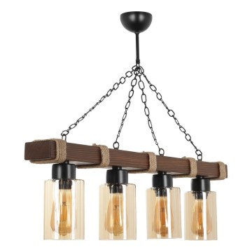 Люстра на ланцюгу JASMIN 4xE27/40W/230V коричнева/бежева