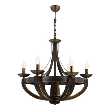Люстра на ланцюгу KOBE 6xE14/40Вт/230В коричнева