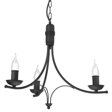 Люстра на ланцюгу LUCY 3xE14/60W/230V чорний