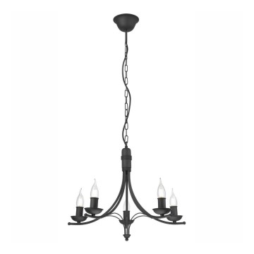 Люстра на ланцюгу LUCY 5xE14/60W/230V чорний