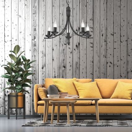 Люстра на ланцюгу LUCY 5xE14/60W/230V чорний