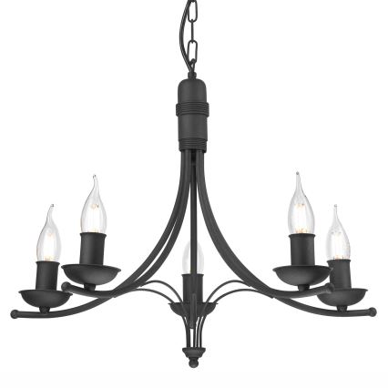 Люстра на ланцюгу LUCY 5xE14/60W/230V чорний