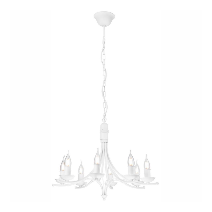 Люстра на ланцюгу LUCY 8xE14/60W/230V білий