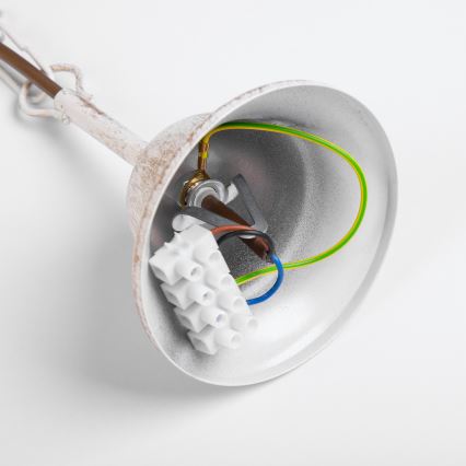 Люстра на ланцюгу MALBO 8xE14/10W/230V біла/золота/патина