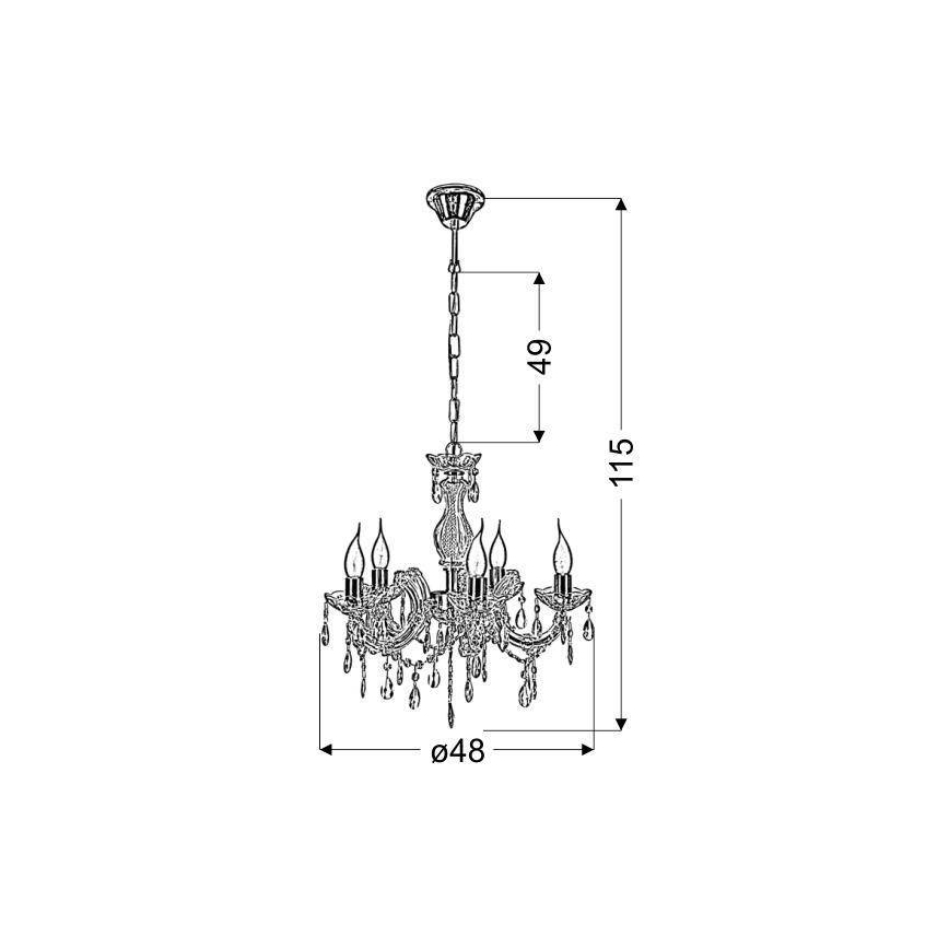 Люстра на ланцюгу MARIA TERESA 5xE14/40W/230V