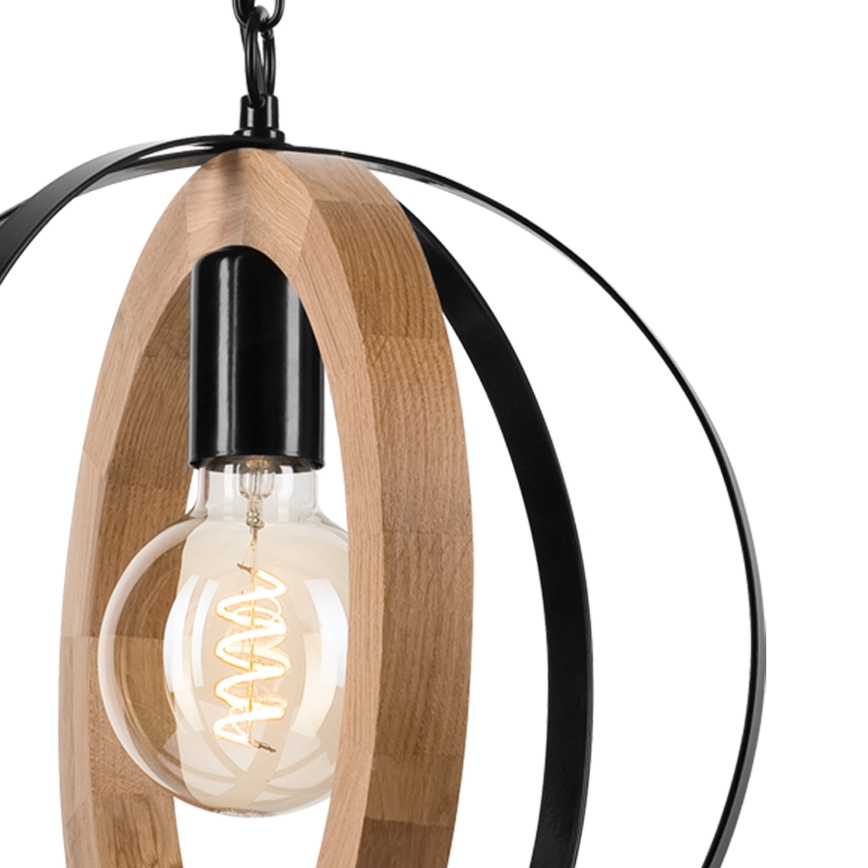 Люстра на ланцюгу ONDA 1xE27/15W/230V чорний/дуб