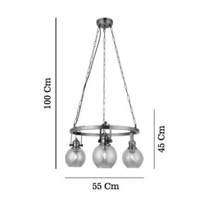 Люстра на ланцюгу POLINO 3xE27/40W/230V бронзова