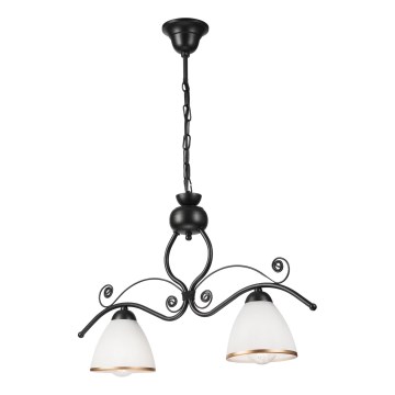 Люстра на ланцюгу RETRO 2xE27/60W/230V чорний