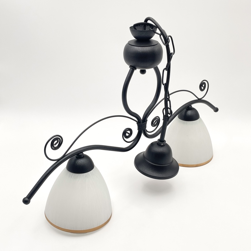 Люстра на ланцюгу RETRO 2xE27/60W/230V чорний