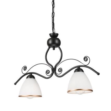 Люстра на ланцюгу RETRO 2xE27/60W/230V чорний