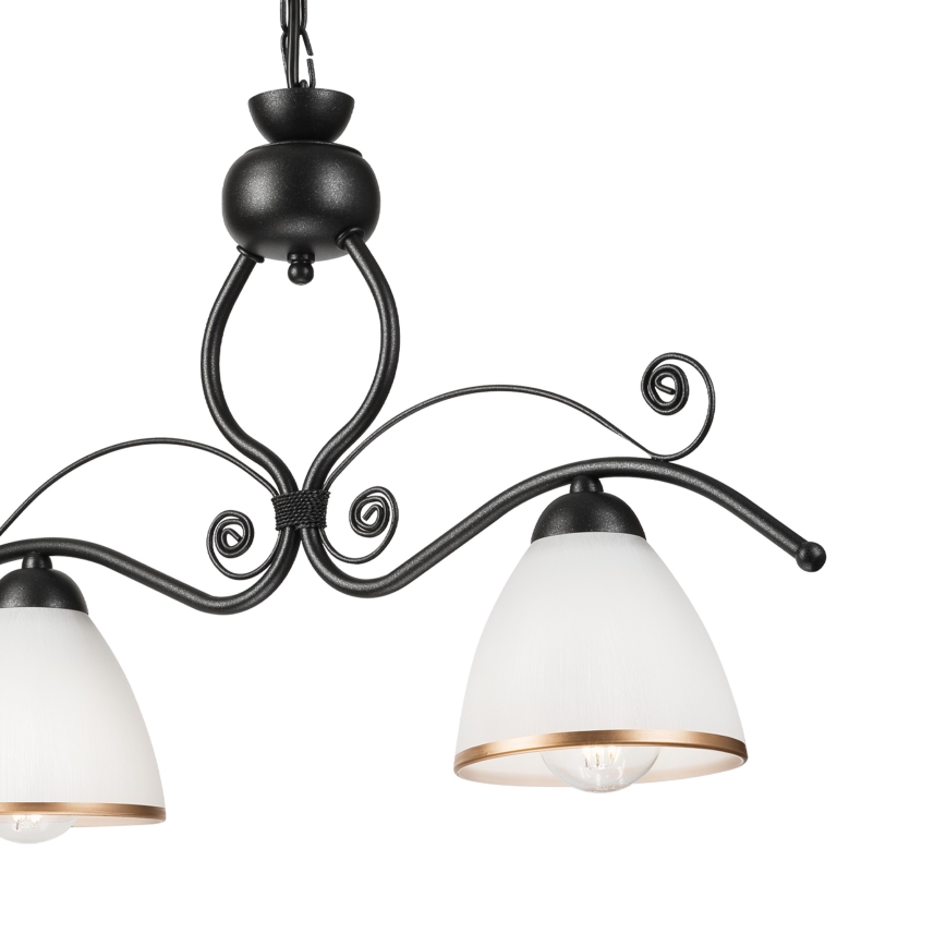 Люстра на ланцюгу RETRO 2xE27/60W/230V чорний