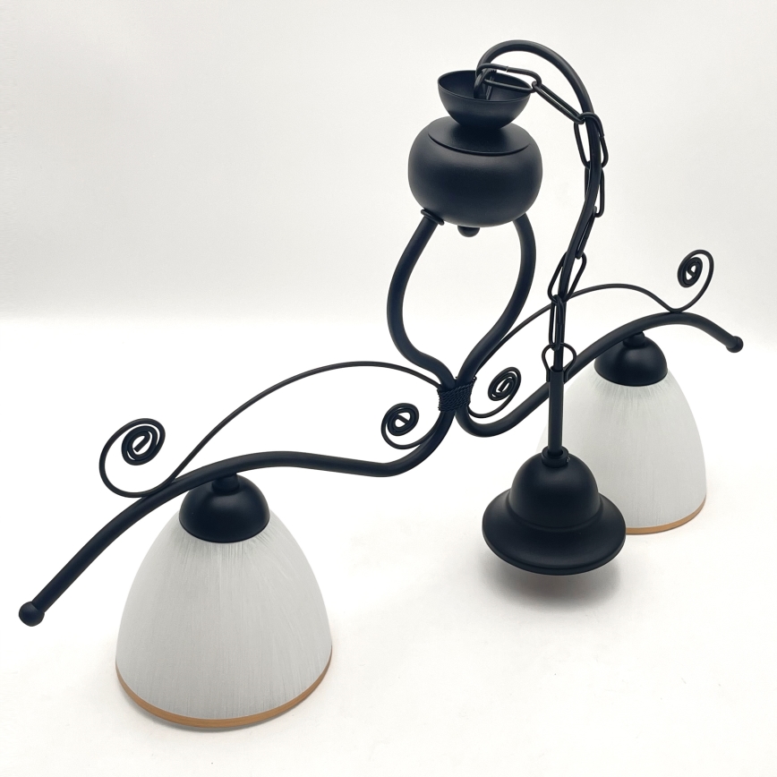 Люстра на ланцюгу RETRO 2xE27/60W/230V матовий чорний