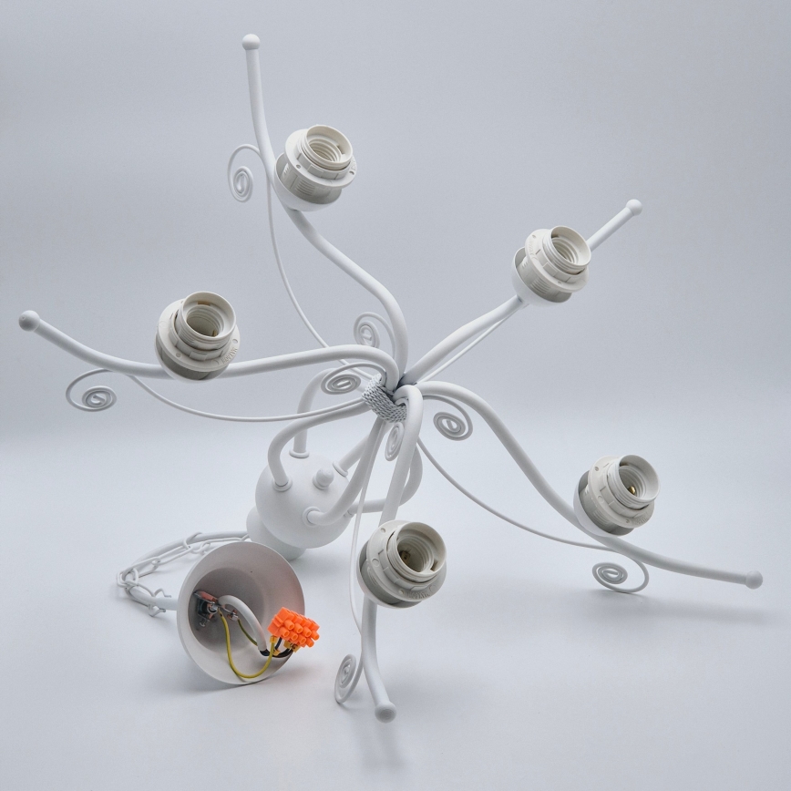 Люстра на ланцюгу RETRO II 5xE27/60W/230V біла