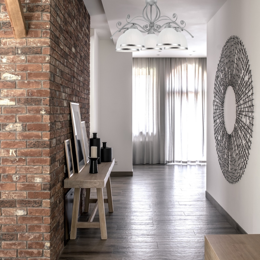 Люстра на ланцюгу RETRO II 5xE27/60W/230V срібляста