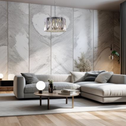 Люстра на ланцюгу RITZ 12xE14/40W/230V діаметр 54 см глянцевий хром
