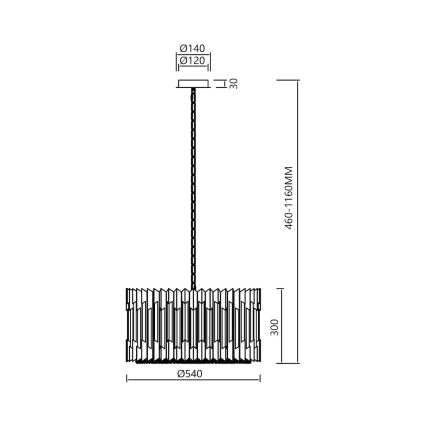 Люстра на ланцюгу RITZ 12xE14/40W/230V діаметр 54 см глянцевий хром