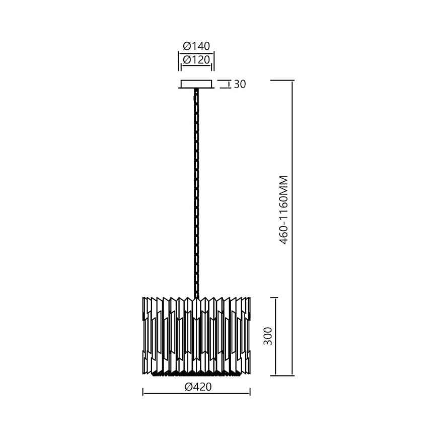 Люстра на ланцюгу RITZ 7xE14/40W/230V діаметр 42 см золотий