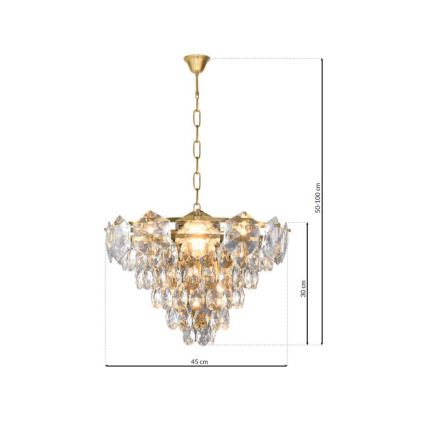 Люстра на ланцюгу SELENA 6xE14/40W/230V золотий
