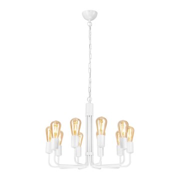 Люстра на ланцюгу TIFFANY 10xE27/60W/230V білий