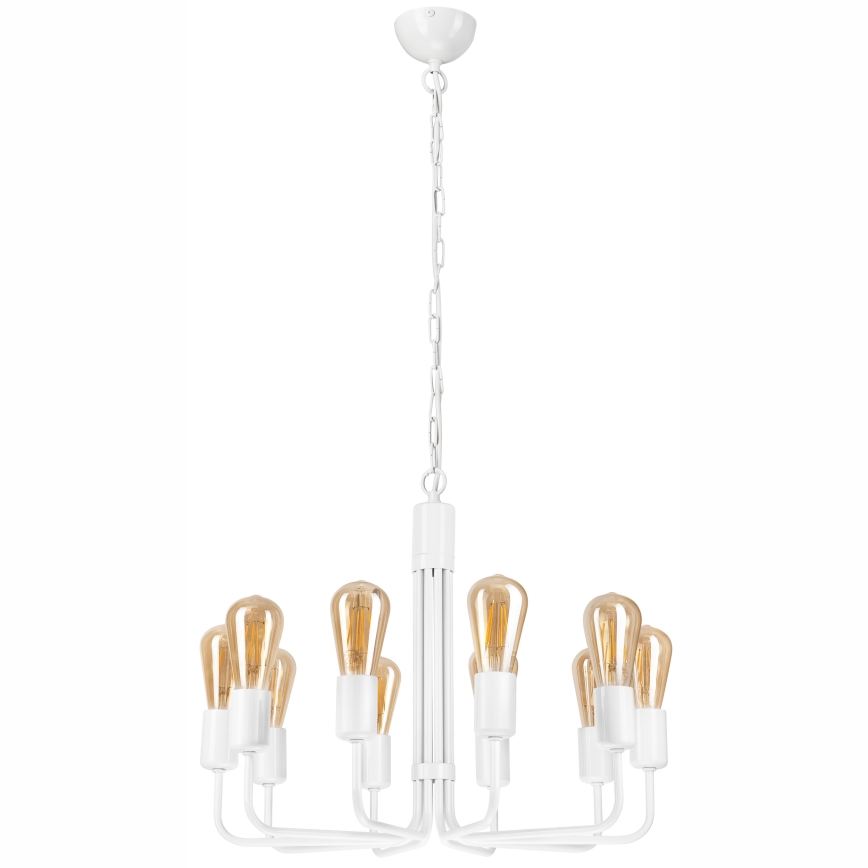Люстра на ланцюгу TIFFANY 10xE27/60W/230V білий
