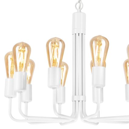 Люстра на ланцюгу TIFFANY 10xE27/60W/230V білий