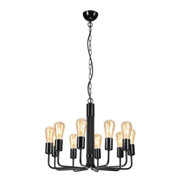 Люстра на ланцюгу TIFFANY 10xE27/60W/230V чорний