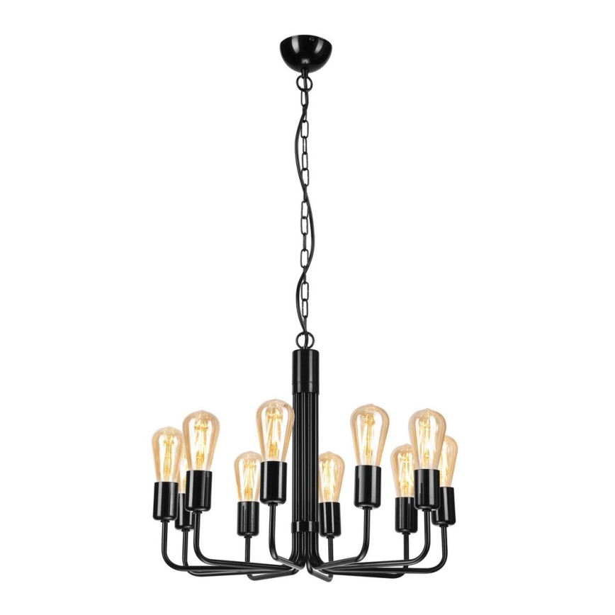 Люстра на ланцюгу TIFFANY 10xE27/60W/230V чорний