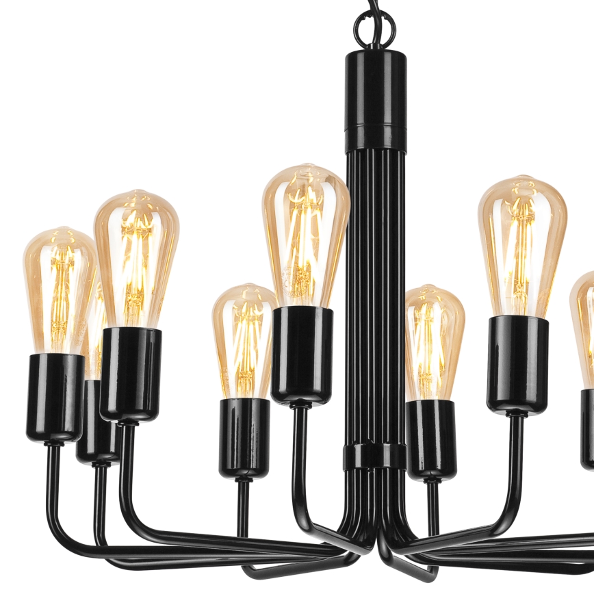 Люстра на ланцюгу TIFFANY 10xE27/60W/230V чорний
