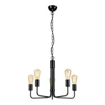 Люстра на ланцюгу TIFFANY 5xE27/60W/230V чорний