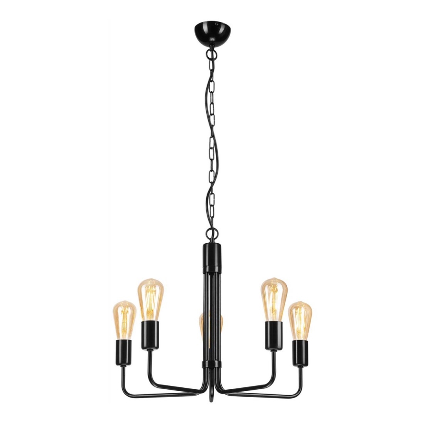 Люстра на ланцюгу TIFFANY 5xE27/60W/230V чорний