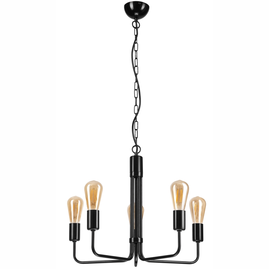 Люстра на ланцюгу TIFFANY 5xE27/60W/230V чорний