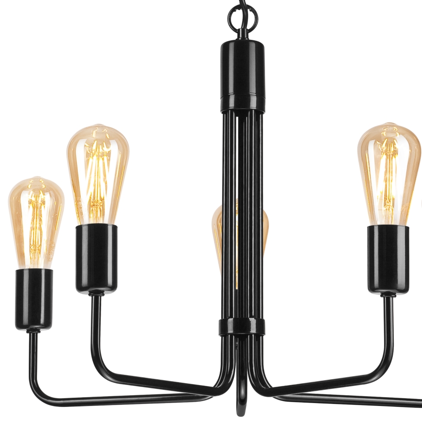 Люстра на ланцюгу TIFFANY 5xE27/60W/230V чорний