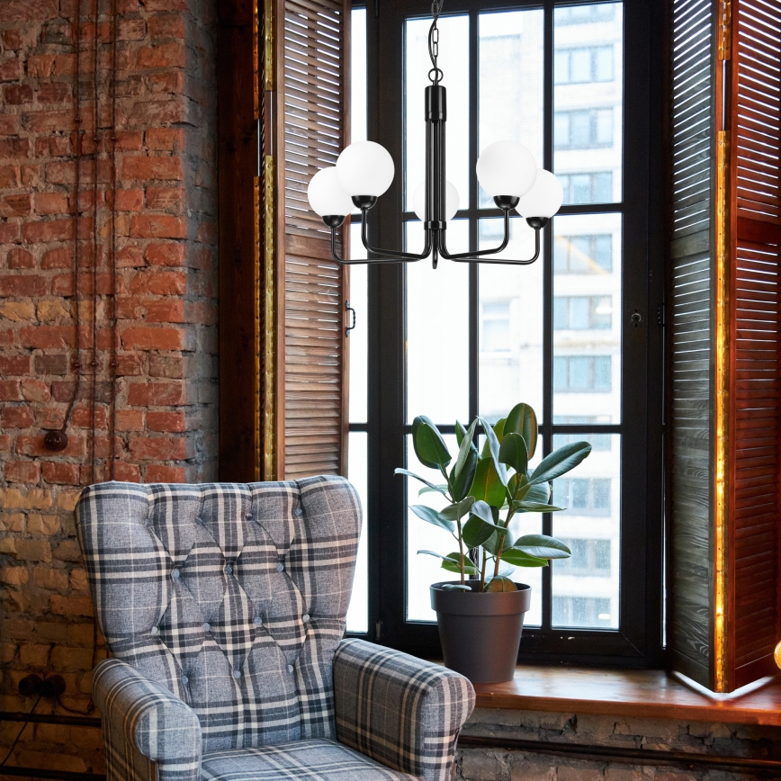 Люстра на ланцюгу TIFFY 5xG9/5W/230V чорний