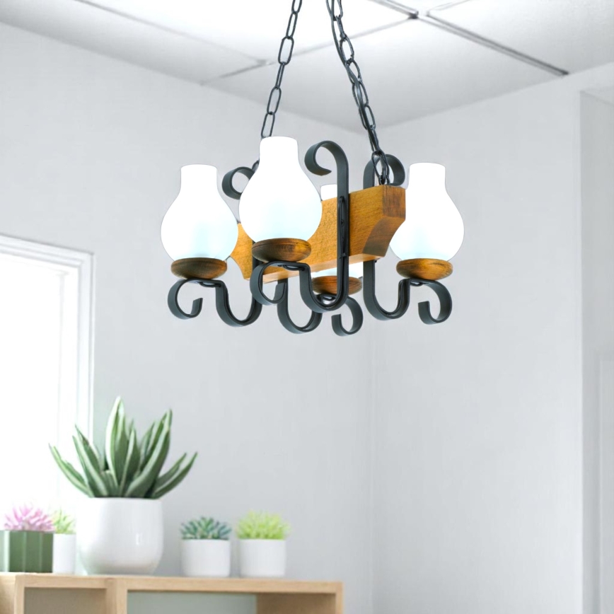 Люстра на ланцюгу VELA 4xE14/40W/230V бук