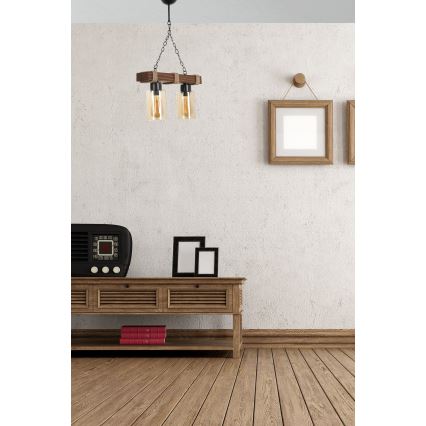 Люстра на ланцюзі JASMIN 2xE27/40W/230V коричнева/бежева