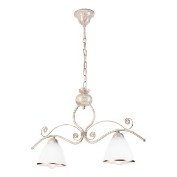 Люстра на ланцюзі RETRO 2xE27/60W/230V золота/патина