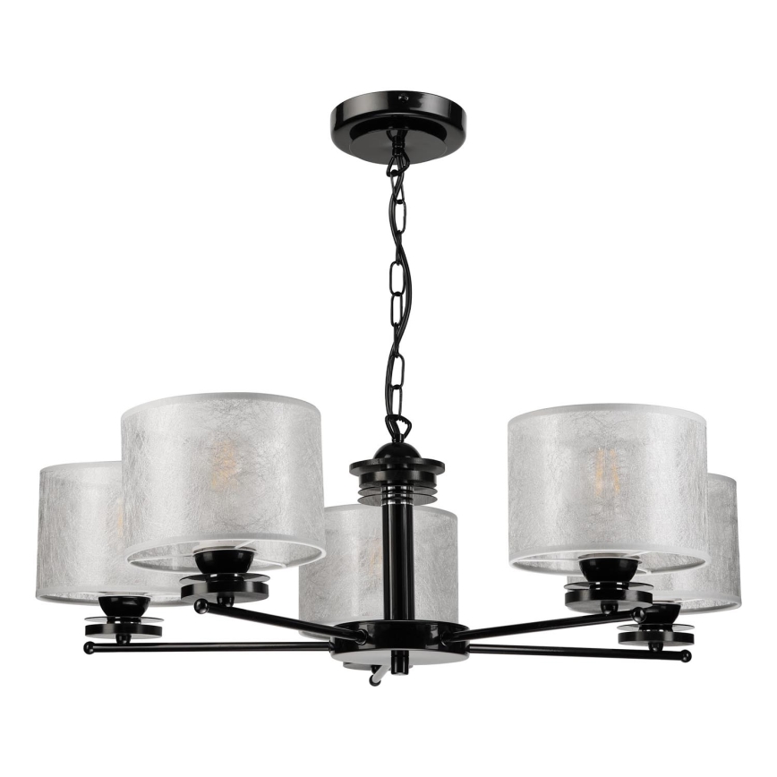 Люстра на ланцюзі ROSA 5xE27/60W/230V чорна/сіра