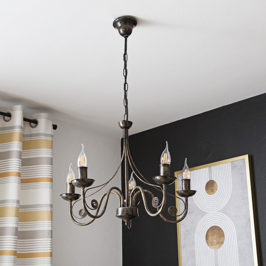 Люстра на ланцюжку DONATO 5xE14/40W/230V