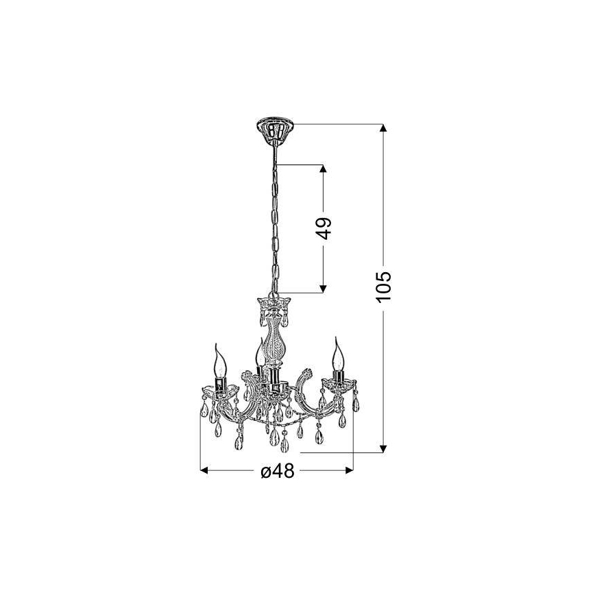 Люстра на ланцюжку MARIA TERESA 3xE14/40W/230V