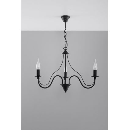 Люстра на ланцюжку MINERWA 3 3xE14/40W/230V чорний