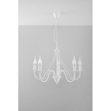 Люстра на ланцюжку MINERWA 5 5xE14/40W/230V білий