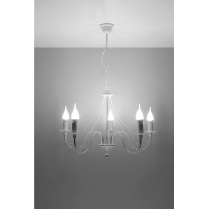 Люстра на ланцюжку MINERWA 5 5xE14/40W/230V білий